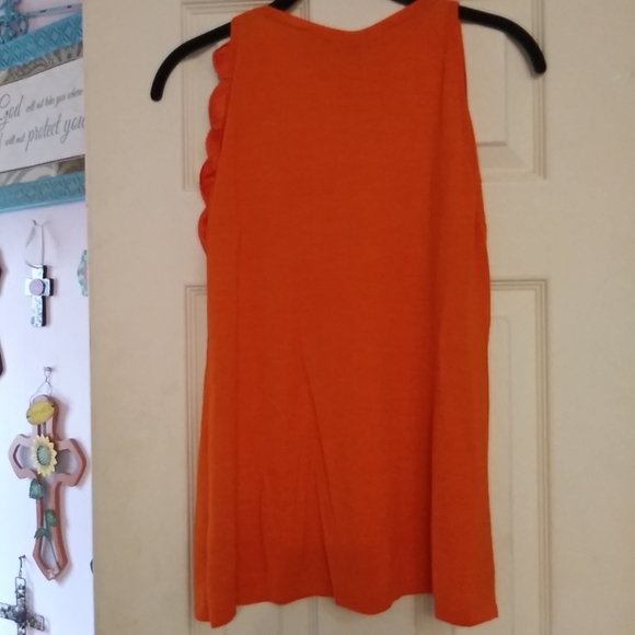 Magaschoni Cashmere Silk Sleeveless Sweater Top Tank Orange nectarine Small - Picture 5 of 10